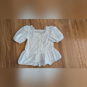 Zara White Kids Button-Up Blouse